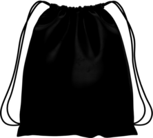 black drawstring bag on transparent background png