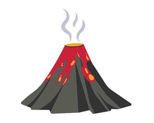 Image of a volcano. flat illustration.