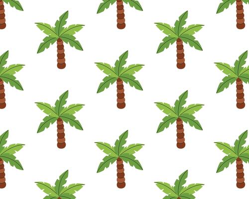 Seamless pattern of palm trees