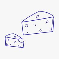 Different sizes of cheese wedges displayed in a minimalist style on a plain background vector