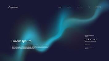 Abstract wave futuristic of landing page. retro gradient mesh website background vector