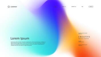 futuristic design of landing page. retro gradient website vector