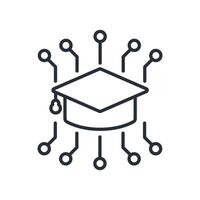 distributed learning icons isolated style vector