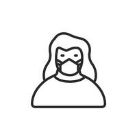 wearing mask icons isolated style vector