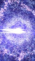 A glowing cosmic explosion in deep space, radiating with violet and blue energy particles forming a luminous circular wave video