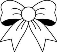 black and white illustration of a bow vector