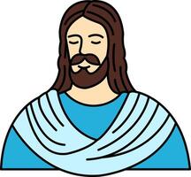 isolate illustration icon of Jesus vector