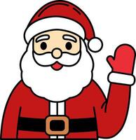 single illustration of Santa Claus waving vector