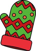 illustration of a christmas pattern mitten vector