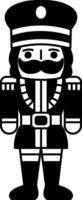 black and white illustration of a nutcracker vector