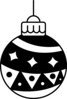 black and white illustration of a christmas tree ornament vector