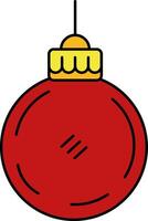 A christmas ball ornament hanging from a string vector