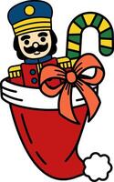 nutcracker in Santa Claus hat vector