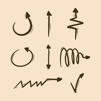 Hand Drawn Curved and Zigzag Arrows Collection vector