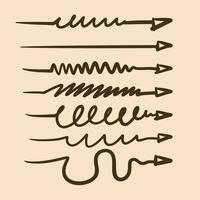 Hand Drawn Arrows with Various Line Styles vector