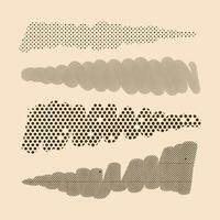 Vintage Halftone Texture Brush Stroke Set vector