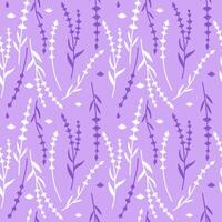 Lavender seamless pattern with flowers . Floral background. Provence design with lavender. Hand drawn illustration for textile, wrapping paper vector