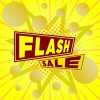 flash sale banner template design with yellow abstract halftone background for web or social media. vector