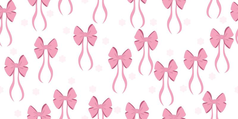 Cute pink seamless pattern with hand drawn bows. pattern with quirky bow knots for valentine's day, birthday and wedding cards and invitations.