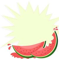 freshness watermelon and splashes, copy space for note paper. vector