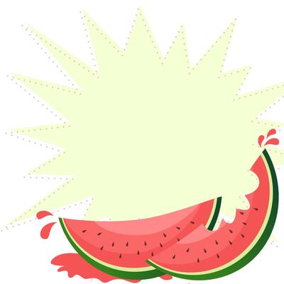 freshness watermelon and splashes, copy space for note paper.