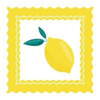 Bright frame with lemon in vintage style vector