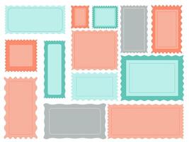 a set of retro-style frames in soft colors for design and decor vector