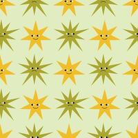 Seamless Pattern of Smiling and Sad Stars. This playful design contrasts emotions, perfect for creative projects vector