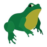 Green Frog Isolated Illustration. Frog in a minimalist and modern design, emphasizing simplicity and creativity. vector