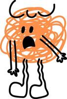 Scribble Character Worried Orange vector