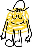 Scribble Character Relaxed Yellow vector