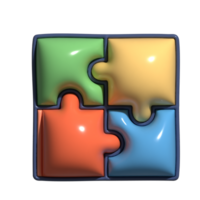 Creative 3D Teamwork and Connection Icons png