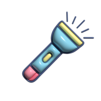 Modern 3D Torch and Portable Lighting Icons png