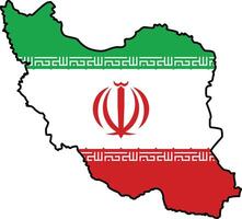 Map of Iran with Flag Design on White Background vector
