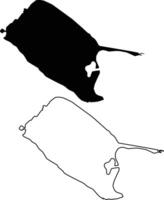 Map of Lake Elsinore California USA Silhouette Flat and Outline Design vector