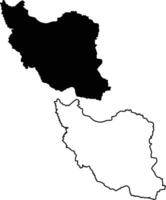 Map of Iran Silhouette Flat and Outline Design vector