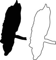Map of Beseck Lake Connecticut USA Silhouette Flat and Outline Design vector