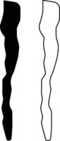 Map of Higganum Reservoir Connecticut USA Silhouette Flat and Outline Design vector