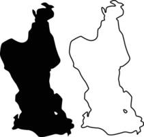 Map of Gardner Lake Connecticut USA Silhouette Flat and Outline Design vector