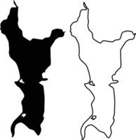 Map of Shenipsit Lake Connecticut USA Silhouette Flat and Outline Design vector