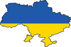 Map of Ukraine with Flag on White Background vector