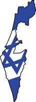 Map of Israel with Flag on White Background vector