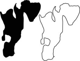 Map of Bantam Lake Connecticut USA Silhouette Flat and Outline Design vector
