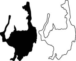 Map of Lake Quassapaug Connecticut USA Silhouette Flat and Outline Design vector