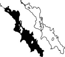 Map of Saugatuck Reservoir Connecticut USA Silhouette Flat and Outline Design vector