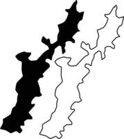 Map of Hoopes Reservoir Delaware USA Silhouette Flat and Outline Design vector
