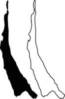 Map of Squantz Pond Connecticut USA Silhouette Flat and Outline Design vector