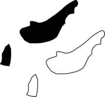 Map of Cahuilla Lake California USA Silhouette Flat and Outline Design vector