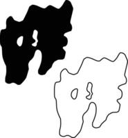 Map of Lake Chaffee Connecticut USA Silhouette Flat and Outline Design vector