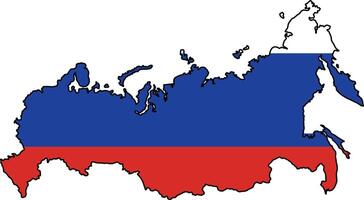 Map of Russia with Flag on White Background vector